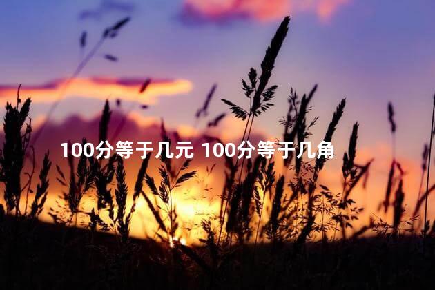 100分等于几元 100分等于几角